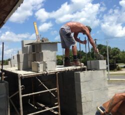 Working On Laying Bricks